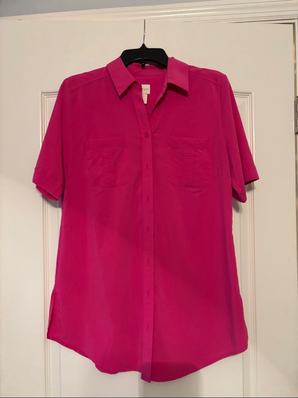 Chico's Hot Pink Button-Front Tunic Blouse